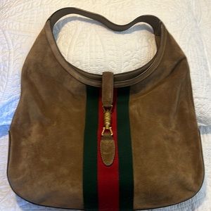 Gucci Vintage Jackie Hobo - Camel Suede - Gently Used - Large Hobo & Wallet